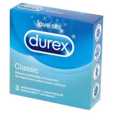DUREX CLASSIC Prezerwatywy klasyczne 3 szt.