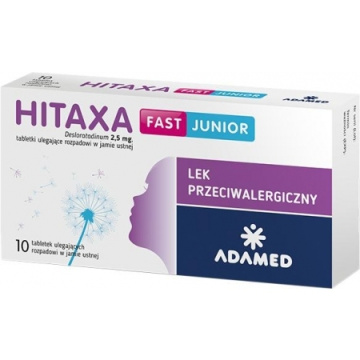 Hitaxa Fast Junior 2,5 mg 10 tabletek rozpuszczających się w ustach