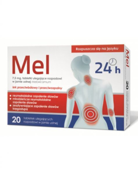 Mel 7,5 mg 20 tabletek ulegających rozpadowi w jamie ustnej