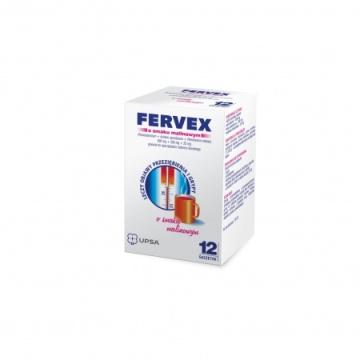 Fervex (smak malinowy) 12 saszetek z proszkiem do sporządzenia roztworu
