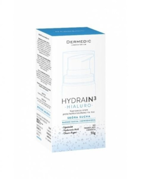 DERMEDIC HYDRAIN 3 HIALURO Naprawczy krem przeciwzmarszczowy na noc 55 g