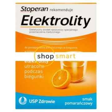 Elektrolity (smak pomarańczowy) 7 saszetek z proszkiem do sporządzenia roztworu
