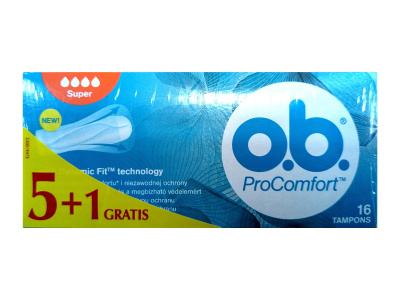 O.B.ProComfort Super komfortowe tampony 6op. x 16szt (5+1 gratis)