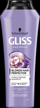 Schwarzkopf Gliss Hair Repair Purple Szampon do włosów blond i rozjaśnionych  250ml