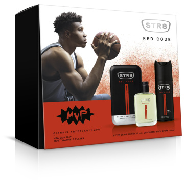 STR 8 Red Code Zestaw prezentowy (dezodorant spray 150ml+płyn po goleniu 50ml)