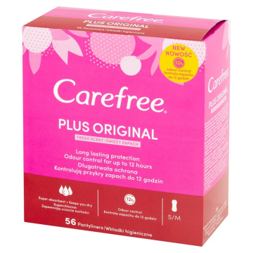 Carefree Plus Original Wkładki higieniczne Fresh Scent - świeży zapach 1op.-56szt