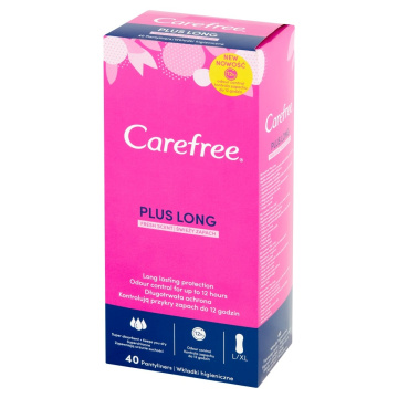 Carefree Plus Long Wkładki higieniczne Fresh Scent - świeży zapach 1op.-40szt