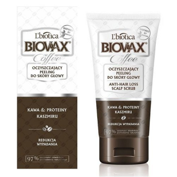 BIOVAX COFFEE Kawa & Proteiny Kaszmiru peeling oczyszczający do skóry głowy 125 ml