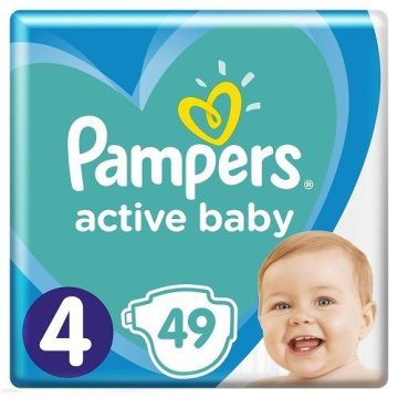 PAMPERS ACTIVE BABY(rozmiar 4) 49 pieluszek