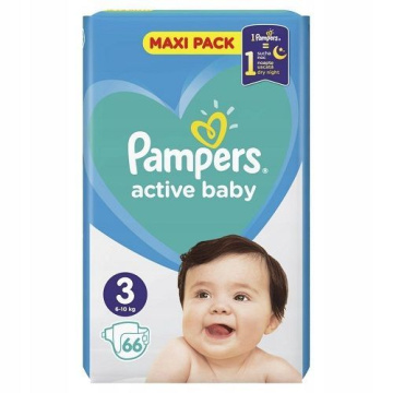PAMPERS ACTIVE BABY Maxi Pack S3 66 sztuk