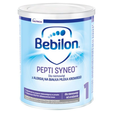 Bebilon Pepti Syneo 1, mleko modyfikowane dla niemowląt z alergią na białka mleka krowiego, od urodzenia, 400 g