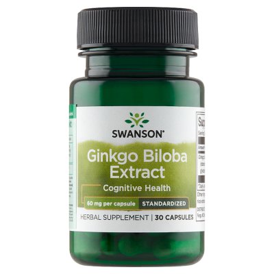 Swanson Ginkgo Biloba 60 mg, 30 kapsułek