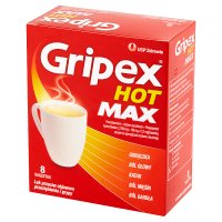 Gripex HOT MAX 8 saszetek z proszkiem do sporządzenia roztworu