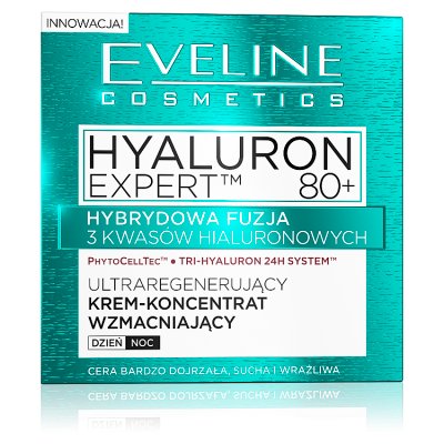 Eveline Hyaluron Expert 80+ Krem-koncentrat ultraregenerujący na dzień i noc  50ml