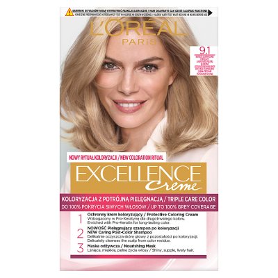 Loreal Excellence Creme Krem koloryzujący 9.1 bardzo jasny blond popielaty