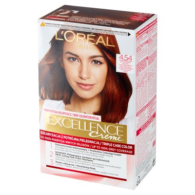 Loreal Excellence Creme Krem koloryzujący 4.54 brąz mahoniowo miedziany