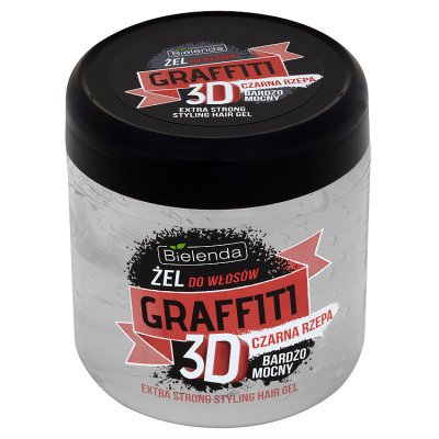 Bielenda Graffiti 3D Żel do układania włosów z czarną rzepą bardzo mocny 250ml